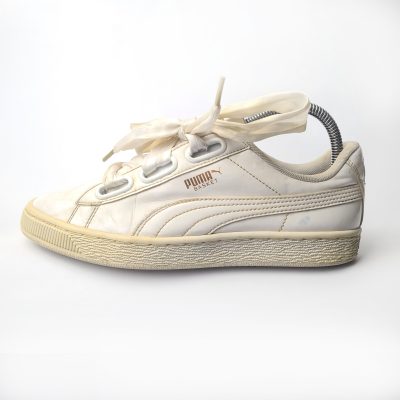 Puma Womens WMNS Basket Heart Patent 'White' WhiteWhite SneakersShoes